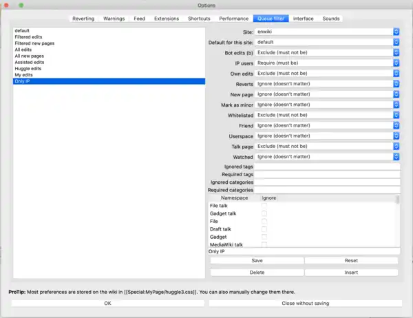 Huggle queue with IP only filter