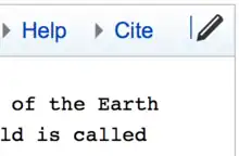  Screenshot of the upper corner of the wikitext editing window