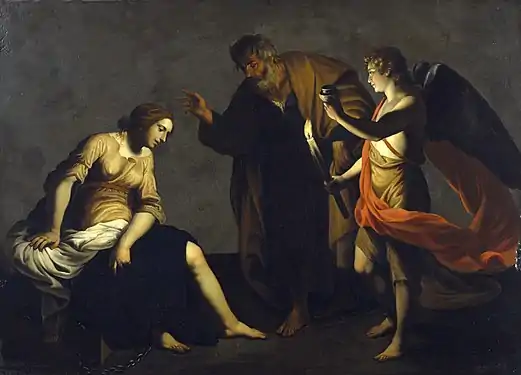 Saint Agatha Attended by Saint Peter and an Angel in Prison. The Walters Art Museum.