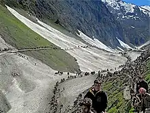 A Picture of pilgrims on route