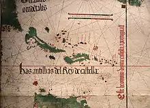 Image 16Top left, the shores of Florida and the future Carolina explored in 1500 and showed in 1502 on the Cantino planisphere (from South Carolina)