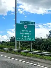 PR-52 south approaching exits 1A-B to PR-177 in Monacillo Urbano, San Juan
