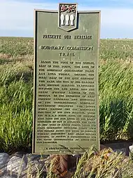 Boundary Commission Trail plaque near Roche Percee