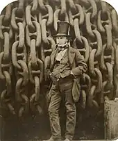 Image 519th-century engineer Isambard Kingdom Brunel by the launching chains of the SS Great Eastern (from Engineer)