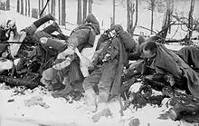 Image 35Soviet soldiers killed during the Toropets–Kholm Offensive, January 1942. Officially, roughly 8.6 million Soviet soldiers died in the course of the war, including millions of POWs. (from World War II casualties)