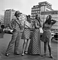 Image 118Fashion models in Leipzig, GDR, 1972. One of the girls is modelling a "maxi" dress. (from 1970s in fashion)