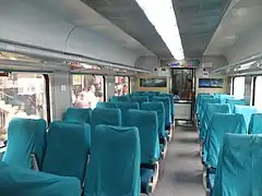 Interior view of an AC Chair Car coach