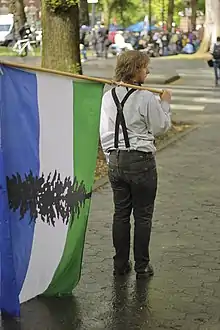 Image 20A man in Portland, Oregon with Cascadian flag on International Workers' Day, 2012 (from Pacific Northwest)