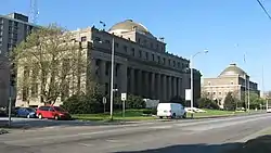 City Hall and the Lake County Superior Courthouse