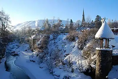 Image 23Braemar is a village in Aberdeenshire, around 58 miles (93 km) west of Aberdeen in the Highlands. Sitting at an altitude of 339 metres (1,112 ft), Braemar is the third coldest low lying place in the UK, after the villages of Dalwhinnie and Leadhills. It has twice entered the UK Weather Records with the lowest ever UK temperature of -27.2oC, on 11 February 1895, and 10 January 1982.Photo credit: Paul Chapman