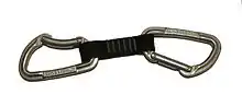 Image 2Sport/competition climbing quickdraw with a "bent-gate" at one end for easier clipping-in (from Rock-climbing equipment)