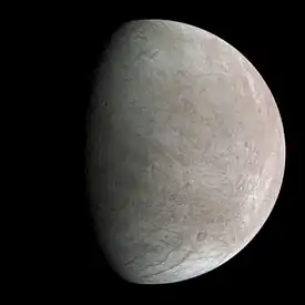 View of Europa taken by Juno in its September flyby