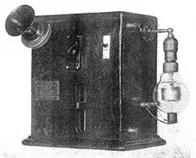 Image 38The first commercial AM Audion vacuum tube radio transmitter, built in 1914 by Lee De Forest who invented the Audion (triode) in 1906 (from History of radio)