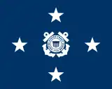 Rank flag of a U.S. Coast Guard admiral (unrestricted line officer)