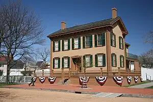 Image 25Lincoln Home National Historic Site in Springfield. The house was built for the Rev. Charles Dresser in 1839. Abraham and Mary Todd Lincoln purchased it in 1844, later adding a second story. Photo credit: Daniel Schwen (from Portal:Illinois/Selected picture)