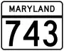 Maryland Route 743 marker