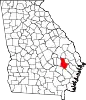 Map of Georgia highlighting Tattnall County