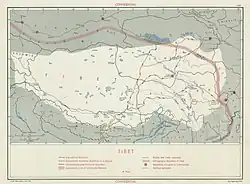 Map including Charkhlik (CIA, 1950)