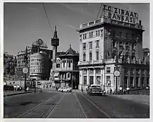 Former branch building in Istanbul, photographed in 1958 before demolition of the nearby Merzifonlu Kara Mustafa Pasha Mosque