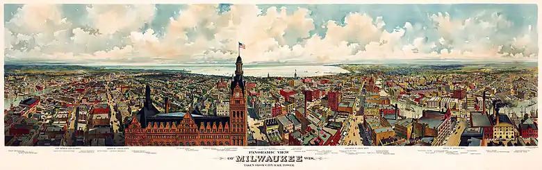Image 94Panoramic view of Milwaukee 1890-1900 (from Portal:Architecture/Townscape images)