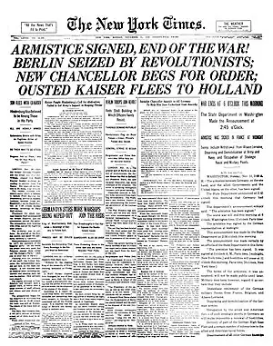 Image 9Front page of The New York Times on Armistice Day, 1918 (from Newspaper)