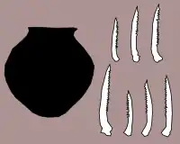 Image 5Carved catfish bones, and jar discovered in Maadi (from Prehistoric Egypt)