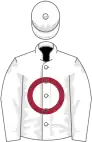 WHITE, MAROON circle, MAROON cap