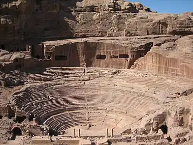 Image 9The "Theatre" at PetraPhoto: Douglas PerkinsPetra is an archaeological site in Jordan, lying in a basin among the mountains which form the eastern flank of Wadi Araba, the great valley running from the Dead Sea to the Gulf of Aqaba. It is famous for having many stone structures carved into the rock.More featured pictures