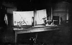 Image 25A rare 1884 photo showing the experimental recording of voice patterns by a photographic process at the Alexander Graham Bell Laboratory in Washington, D.C. Many of their experimental designs panned out in failure. (from Invention)