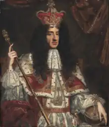 Image 14King Charles II, a patron of the arts and sciences, supported the Royal Society, a scientific group whose early members included Robert Hooke, Robert Boyle and Sir Isaac Newton. (from Culture of England)