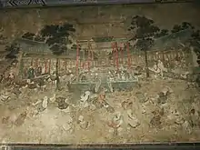 Image 24Mural at Shaolin temple from 1830's depicting forearm strikes and reverse kicks (from Chinese martial arts)