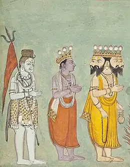 Shiva, Vishnu and Brahma , India, Himachal Pradesh, Basohli, circa 1740