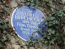 Image 4English Heritage blue plaque commemorating Sir Alfred Hitchcock at 153 Cromwell Road, London (from Culture of the United Kingdom)