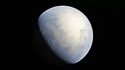 Image 20Artist's rendition of an oxinated fully-frozen Snowball Earth with no remaining liquid surface water. (from History of Earth)