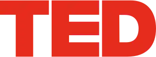 The image contains the logo for the organisation "TED" composed of red letters in all caps