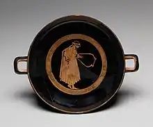 Image 84Terracotta kylix that depicts a man holding a lyre, circa 480 BC, in the Metropolitan Museum of Art (New York City) (from Culture of Greece)