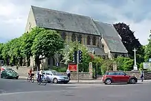 St Giles' Church at the southwestern end of Chesterton Lane.