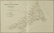 Image 38A map of camps and earthworks in Cornwall (from History of Cornwall)