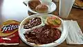 Image 3BBQ beef platter with baked beans and coleslaw (from Culture of Arkansas)