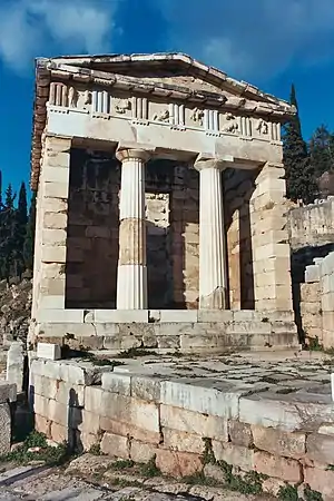 Image 19Treasury of the Athenians at Delphi, Greece (from Portal:Architecture/Ancient images)
