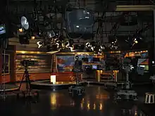 Image 13News set for WHIO-TV in Dayton, Ohio. News anchors often report from sets such as this, located in or near the newsroom. (from News presenter)