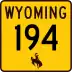 Wyoming Highway 194 marker