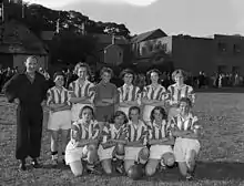 Image 16A Welsh women's football team pose for a photograph in 1959 (from Women's association football)
