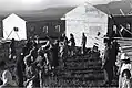 Day of Aliyah - Ma'ayan Baruch 1947. The 3 Palestine Policemen include Amnon Assaf, founder of the Upper Galilee Prehistoric Museum