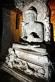 Sujata and the Buddha in Ajanta (Cave 11).