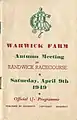 Front cover 1949 AJC Chipping Norton Stakes  racebook.