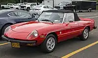 1978 Alfa Romeo Spider Niki Lauda Special Edition, front view. The federal bumper required that the Alfa escutcheon be lopped off in the middle.