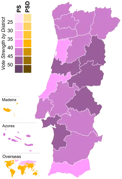 Strongest party by district
