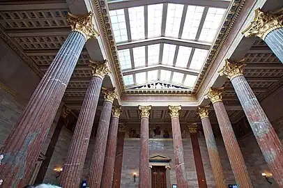 Greek Revival Corinthian columns in the Austrian Parliament Building, Vienna, by Theophil von Hansen, 1873–1883