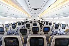 Image 5The economy class cabin of an Airbus A350 (from Wide-body aircraft)